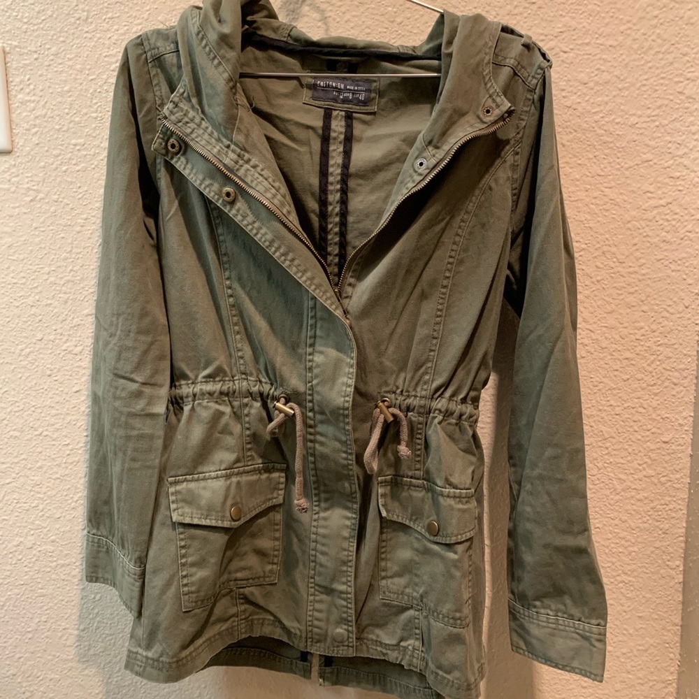 Cinched Waisted Hooded Jacket